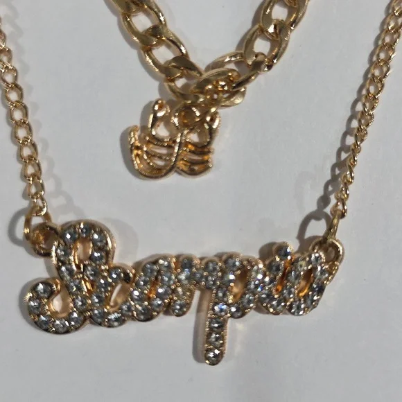 Scorpio Zodiac Necklace – Gold Script Pendant w/ Sparkling Stones Astrology Gift - Picture 9 of 9